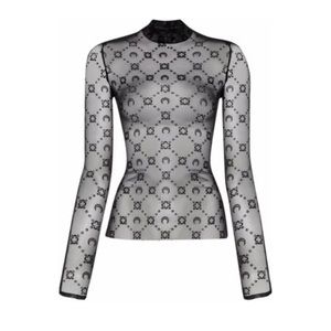 Marine serre mesh flocked top